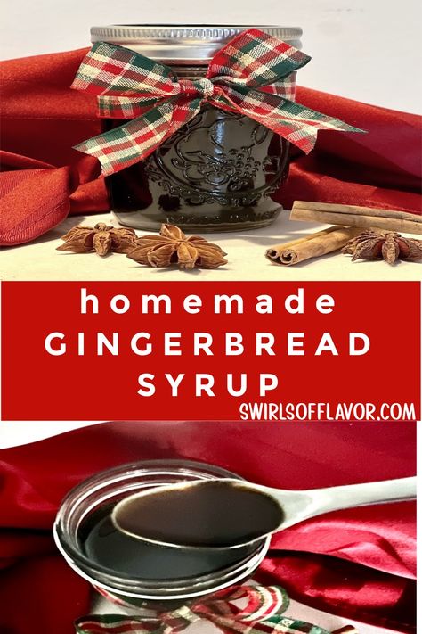 Gingerbread Syrup is a holiday favorite flavor and a festive addition to coffee, tea, hot chocolate, cocktails and recipes. This easy homemade simple syrup is bursting with the flavorful combination of molasses, brown sugar, vanilla extract and warm spices. An easy simple syrup recipe for the holidays. Gingerbread Simple Syrup, Brunch Recipes Christmas, Homemade Simple Syrup, Christmas Drink Recipes, Dessert Recipes Christmas, Christmas Morning Brunch, Strawberry Simple Syrup, Simple Syrup Recipe, Coriander Chutney