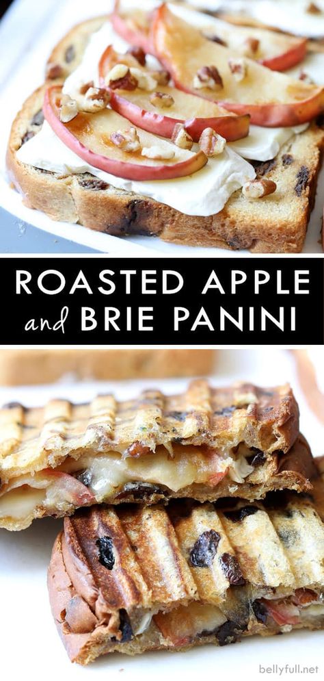 Brie Sandwich Recipes, Brie Panini, Apple And Brie, Pesto Gnocchi, Plating Food, Presentation Food, Apple Sandwich, Tapas Menu, Sweet Apples