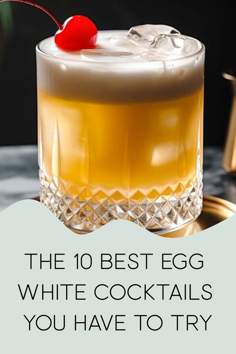 Egg White Cocktails, Egg White Cocktail, Tequila Sour Recipe, Amaretto Sour Cocktail, Gin Fizz Recipe, Bourbon Cider, Clover Club Cocktail, Egg White Recipes, Bourbon Cocktail Recipe