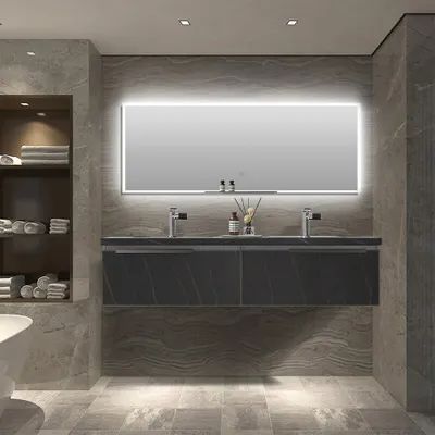 Vanities & Tops, Vanity Cabinets, Modern Bathroom Vanities, Vanities & Sink, Bathroom Cabinets and F Modular Bathrooms, Bathroom Vanity Remodel, Basin Bathroom, Mexico House, Mirror Installation, Double Vanity Bathroom, Double Sink Bathroom, Double Basin, Double Sink Bathroom Vanity