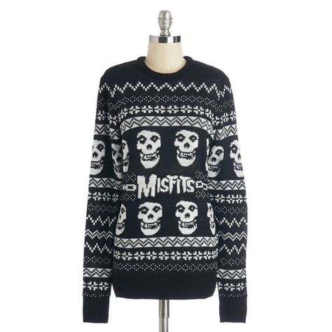 This is Meagan Kerr: 12 Christmas sweaters that don’t suck | We Wish You a Merry Misfits Sweater, USD $64.99 from @modcloth Punk Christmas, Band Sweater, Plus Size Winter Outfits, Princess Highway, Plus Size Winter, Xmas Sweater, Christmas Outfits, Care Bears, Grunge Fashion