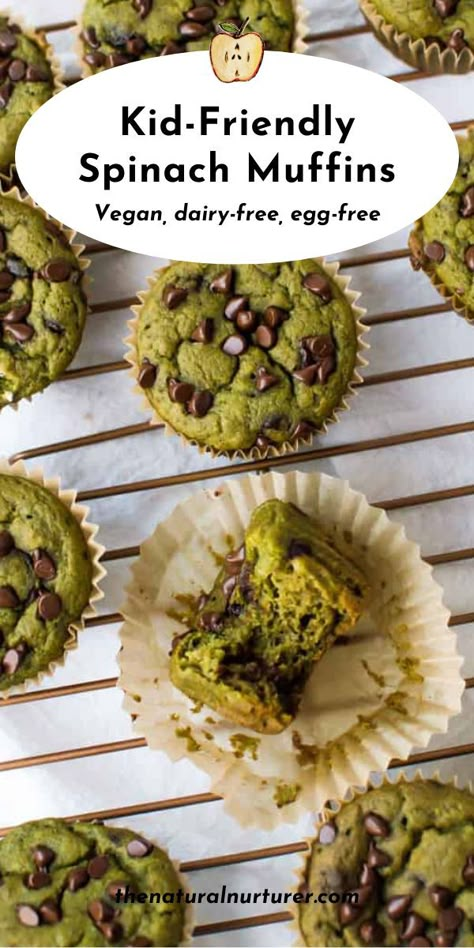 Vegan Spinach Muffins, Egg Free Spinach Muffins, Vegan Mini Muffins, Vegan Baby Meals, Healthy Vegan Muffins, Vegan Spinach, Vegan Muffins Healthy, Vegan Savoury Muffins, Egg Free Muffins