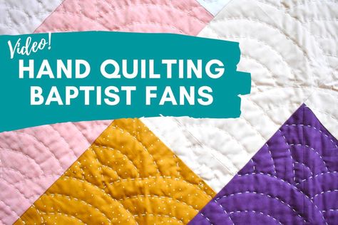 Learn to make baptist fans with this video tutorial! I'll walk you through how to make a baptist fan template for hand quilting. #handquilting #quilting Hand Binding, Fan Template, Hand Quilting Designs, Quilting Methods, Quilting Math, Hand Quilting Patterns, Walking Foot Quilting, Vintage Quilts Patterns, Misty Mountains