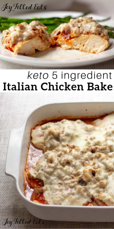 Italian Chicken Bake, Italian Baked Chicken, Desserts Keto, Sausage Bake, Joy Filled Eats, Low Carb Chicken Recipes, Chicken Bake, Italian Chicken, Keto Recipes Dinner