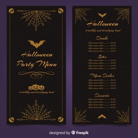 Halloween Menu Template Free, Halloween Menu Design, Menu Signs, Menu Halloween, Menu Vintage, Stationary Ideas, Halloween Menu, Menu Card Design, Halloween Bar