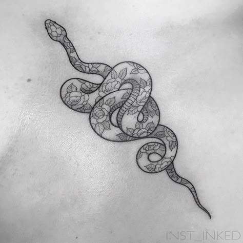 Linework Snake Tattoo, Floral Snake Tattoo Design, Fine Line Snake Tattoo, Tattoo Pocket Watch, Floral Snake Tattoo, Infected Tattoo, Pocket Watch Tattoos, Snake Tattoo Design, Floral Ornaments