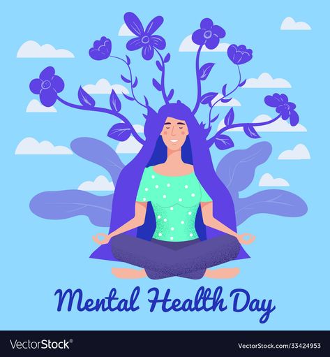 World Mental Day Poster, World Mental Day, Health Day Poster, Mental Day, Health Awareness Poster, Yoga Lotus, World Mental Health Day, Awareness Poster, Lotus Yoga