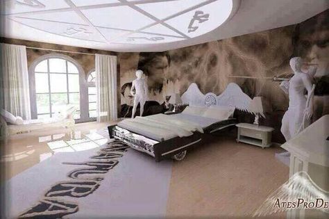 Supernatural themed bedroom Mark Sheppard, Apartment Buildings, Supernatural Memes, Supernatural Cast, Free Will, Supernatural Fandom, Awesome Bedrooms, Misha Collins, Closet Designs