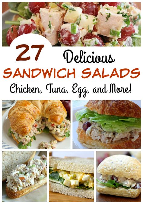 Salads Chicken, Sandwich Salad, Best Sandwich Recipes, Cold Sandwiches, Party Sandwiches, Recipes Lunch, Sandwich Fillings, Sandwiches For Lunch, Delicious Sandwiches