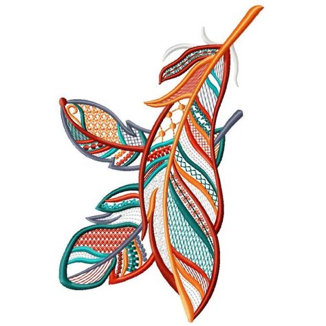 Diy Elegant Earrings, Feather Embroidery Design, Silk Ribbon Embroidery Patterns, Feather Embroidery, Embroidery Design Download, Diy Embroidery Patterns, Machine Embroidery Projects, Art Embroidery, Embroidery Motifs