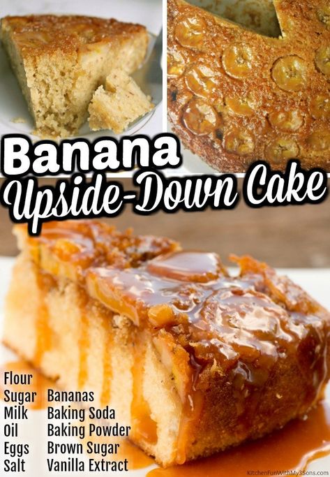 Banana Cream Cupcakes, Deserts With Cream Cheese, Easy Banana Cake, Banana Upside Down Cake, Moist Banana Cake, Easy Banana Pudding, Banana Pudding Cake, Banana Bread Cookies, Baked Fruit