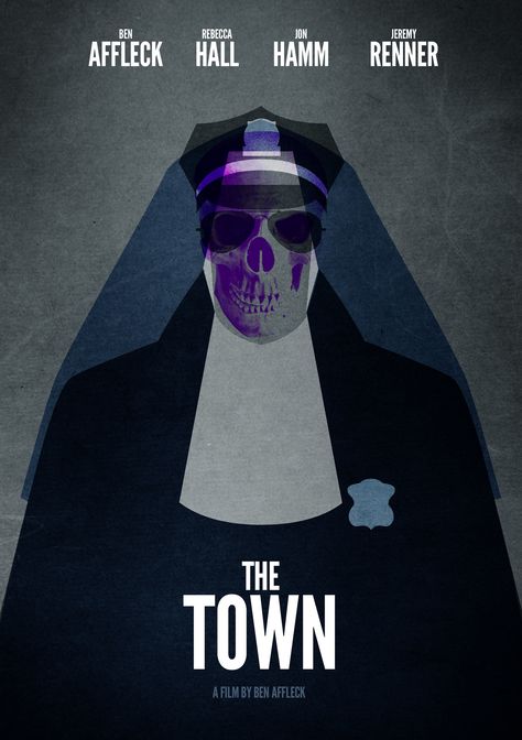 The Town.  2010.  Designed by Creative Output. The Town Movie, Movie Nerd, Noir Movie, Minimal Movie Posters, Movie Posters Design, Movie Posters Minimalist, Alternative Movie Posters, Movie Poster Art, Ben Affleck