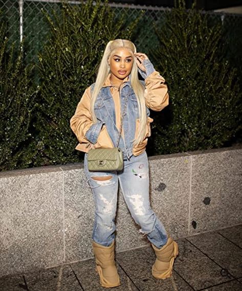 Sheena Nachae''s Amazon Page Yeezy Boots, Chic Winter Style, Rapper Outfits, Coat Autumn, Instagram Outfits, Denim Patchwork, Baddie Outfits Casual, Chic Fashion, Fall Fashion Outfits