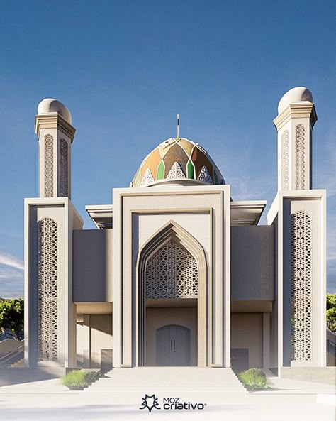 Masjid Exterior Design, Modern Masjid Design, Small Mosque Design, Small Mosque Design Interior, Modern Mosque Design, Minaret Design, Masjid Design, Mosque Design Islamic Architecture, Mosque Design