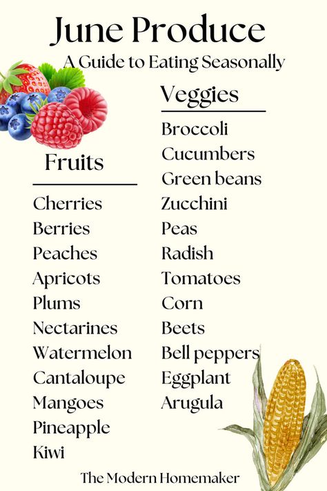 Discover the best June seasonal produce and learn how to eat seasonally with our comprehensive guide! 🌿🍓 Dive into the freshest fruits and vegetables this month, from juicy strawberries to crisp cucumbers. Find out the numerous benefits of eating seasonally, including better flavor, more nutrients, and supporting local farmers. #SeasonalEating #JuneProduce #HealthyLiving #FarmToTable #FreshAndLocal Produce In Season, Seasonal Produce Guide, Eating Seasonally, Seasonal Eating, Eat Seasonal, Seasonal Produce, How To Eat Better, Bountiful Harvest, In Season Produce