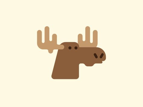 Canadian Moose by Sean Kerry Small Moose Tattoo Simple, Minimal Moose Tattoo, Moose Cute Drawing, Simple Moose Doodle, Moose Line Tattoo, Moose Drawing, Moose Logo Design, Cartoon Moose, Moose Cartoon