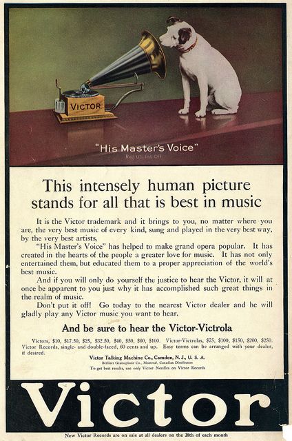 His Master's Voice gramophone ad Gramaphone Video, Old Phonograph, Walkman Advertisement, Antique Gramophone, Edison Phonograph, Old Gramophone Vintage, His Masters Voice, Human Pictures, Vintage Advertising Art