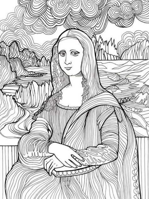 Famous Art Coloring Pages, Famous Art Coloring, فنسنت فان جوخ, Storybook Illustration, Istoria Artei, Cartoon Coloring, Art Worksheets, Advocate Art, Art Et Illustration