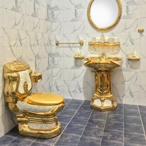 Luxury sanitary ware !WhatsApp no.is +86 13690035530 Extravagant Bathrooms, Pedestal Wash Basin, Bathroom Sanitary Ware, Wash Basin Sink, Gold Toilet, Color Bathroom, Bathroom Sanitary, Bathroom Design Styles, Luxury Toilet