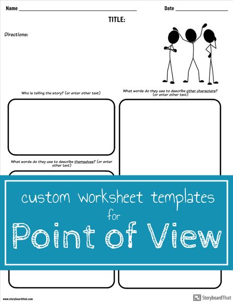 Create custom worksheets to help students keep track of the point of view of a story. If the story has more than one narrator, these can be extremely helpful in keeping track of how the story changes based on who is narrating it. Select from pre-made templates or start your own worksheets from scratch! The Narrator, Worksheet Template, Point Of View, From Scratch, Literature, The Story, Track