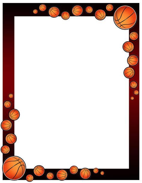 Bb Page Borders Design, Border Design, School Border Basketball Certificate Design, Basketball Border Design, Sports Border Design, Folder Decorado, Basketball Team Gifts, Basketball Theme Party, Basketball Decorations, Free Basketball, Basketball Background