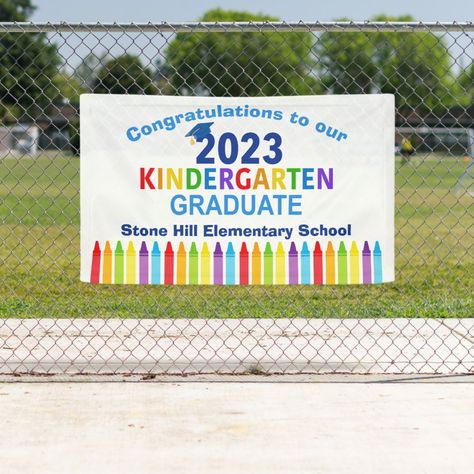 Graduation Elementary School, Last Day Of Elementary School, Preschool Graduation Party, Graduation Party Banners, Pre K Graduation, Mother Day Wishes, Preschool Graduation, School Banner, Graduation Banner