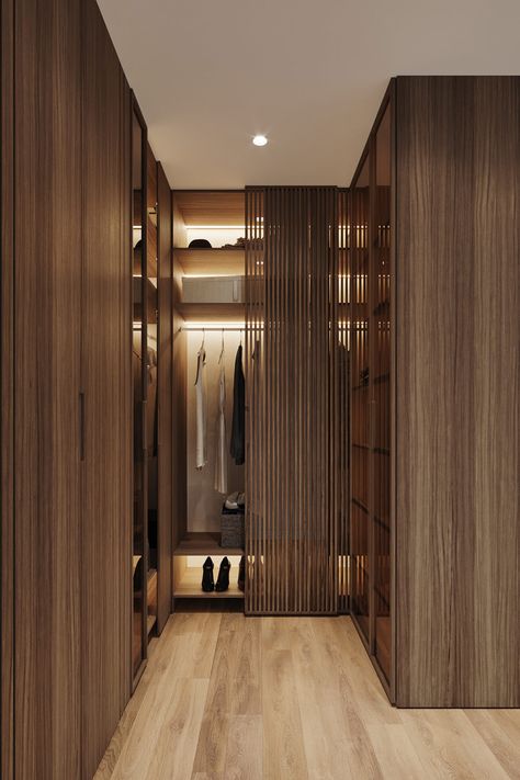 Colouring A Cohesive Home Interior Dream Entryway, Wooden Cupboard Design, Wooden Wardrobe Design, Wardrobe Interior, Japandi Design, Luxury Closets Design, Wardrobe Interior Design, Wooden Wardrobe, Wardrobe Design Bedroom