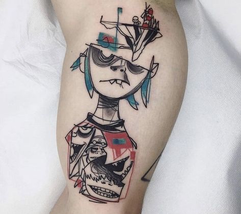 Gorillaz Maori Tattoo Frau, Music Lover Tattoo, Maori Tattoos, Tattoos For Lovers, Disney Tattoo, Tatuaje A Color, Music Tattoos, Skin Art, Piercing Tattoo