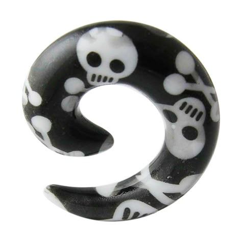 PRICES MAY VARY. 10mm Danger Skull Pattern UV Acrylic Spiral Tapers Ear Plug Piercing. Made from UV Acrylic , this Taper Expander is the perfect piercing to wear everyday, a comfortable fit that will help give you that extra sparkle daily Elegant Craftsmanship - All of our Taper Expander Piercings have been made from high quality hypoallergenic materials. This Taper Expander has been designed so that it is easy to put in and take out, they will fit comfortably inside your ear. The Perfect Gift! Spiral Gauges, Spiral Tapers Ears, Plug Piercing, Ear Piercing Jewelry, Cool Piercings, Rick Y Morty, Cute Piercings, Skull Pattern, Body Jewelry Piercing