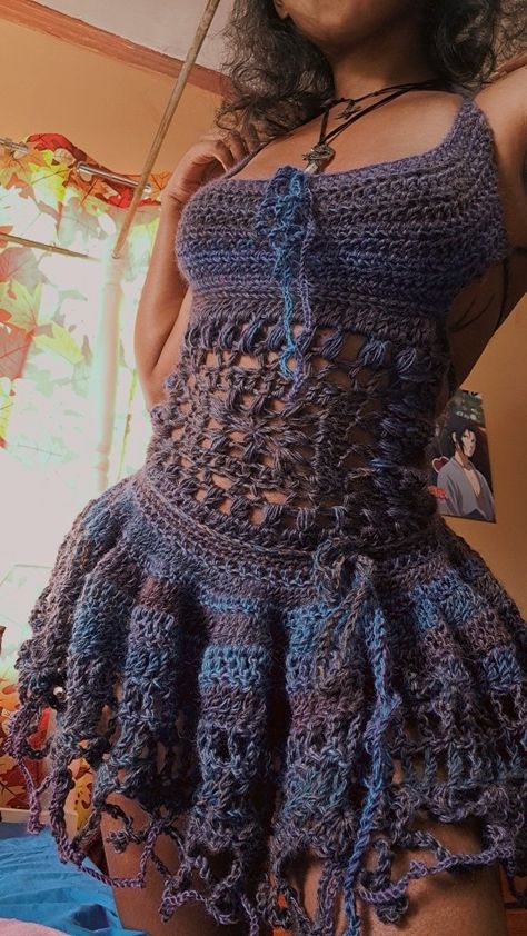 Made by me 💫 ig @pixiehollowmake Crochet Fairy Dress, Crochet Fairy, Midnight Sky, Like U, Crochet Mini Dress, Crochet Needles, Fairy Dress, Crochet Dress, Crochet Designs