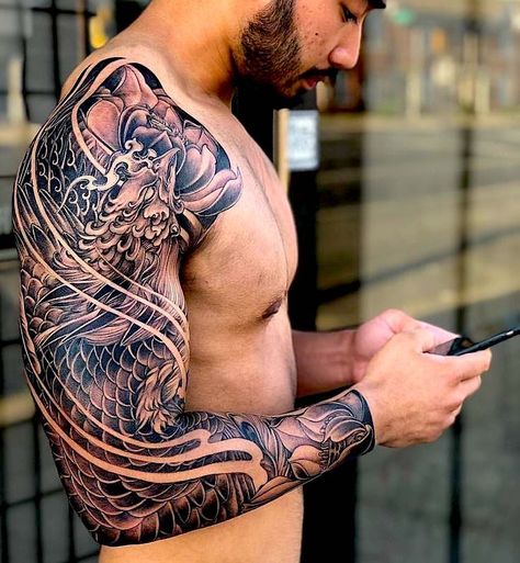 22 trendy badass tattoo ideas for men. What kind suits you best? | Men tattoos arm sleeve, Cool chest tattoos, Arm tattoos for guys Voll Arm-tattoos, Full Hand Tattoo, Cool Shoulder Tattoos, Realistic Tattoo Sleeve, Dragon Sleeve Tattoos, Men Tattoos Arm Sleeve, Mens Shoulder Tattoo, Full Arm Tattoos, Half Sleeve Tattoos For Guys