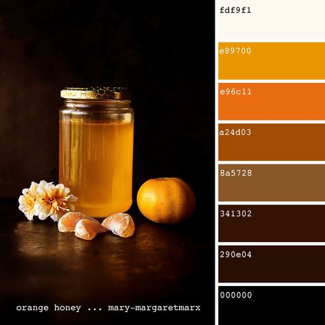 Hive Aesthetic, Honey Palette, Orange Honey, Monochrome Makeup Look, Shingle Colors, Honey Colour, Bedroom Paint, Paint Palette, Colorful Design