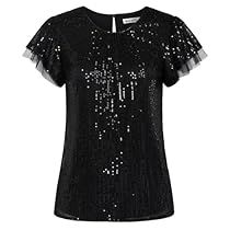 Sparkly Sequin Top, Dressy Blouses, Ladies Tops Blouses, Black Sequin Top, Party Blouse, Sequin Blouse, Tops Short Sleeve, Sequin Shirt, Dressy Blouse