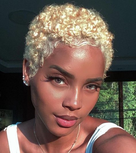 Blonde Natural Hair, Short Natural Curly Hair, Natural Hair Cuts, Natural Hair Short Cuts, Blonde Braids, Short Hair Pixie Cuts, Ethnic Hairstyles, Dope Hairstyles, Short Blonde