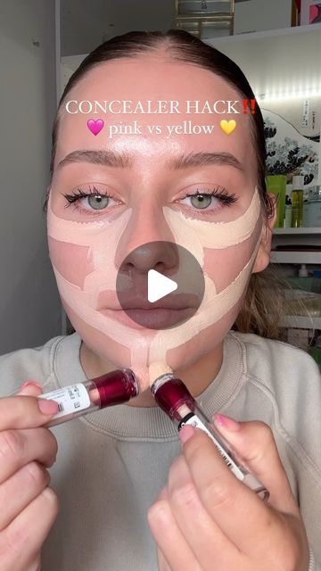 Klaudia Silakowska 🍒🏎 on Instagram: "do you prefer pink toned or yellow toned concealer? 🩷💛

@maybelline #concealer #concealertutorial #makeuphack #makeuptutorial #makeuptips #makeuptipsandtricks" How To Use Maybelline Concealer, Maybelline Multi Use Concealer, Why Does My Concealer Look Cakey, Maybelline Age Rewind Concealer Carmel, Concealer Maybelline, Maybelline Concealer, Yellow Tones, Maybelline, Concealer