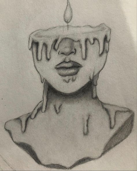 Old drawing of mine from 2019 #candle #melting #drawing #sketch #art #fire Candle Face Drawing, Melted Drawing, Melting Candle Drawing, Melted Candles Art, Melting Drawing, Candles Drawing, Candle Sketch, Ice Drawing, Candle Melting