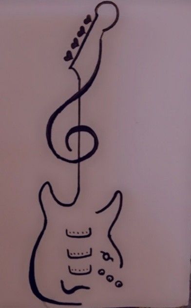 🎸🎸❤️❤️ Mini Guitar Drawing, Spotify Logo Drawing, Simple Music Drawings, Mini Drawings Music, Band Drawing Easy, Dark Easy Drawings, Music Notes Drawing Doodles, Music Related Drawings, Guitar Drawing Easy