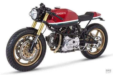 Ducati Desmo, Ducati Pantah, Ducati 1299 Panigale, Modern Cafe Racer, Ducati Cafe Racer, Gold Wheels, Modern Cafe, Bike Exif, Ducati Motorcycles