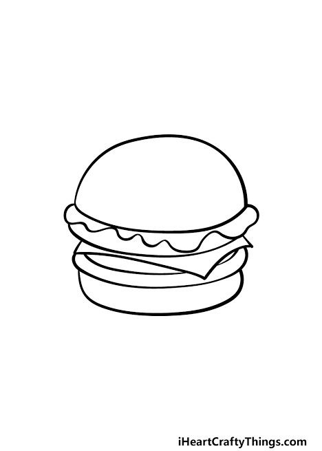 Burger Sketch, Different Foods, Step By Step Guide, Step Guide, Drawing Sketches, To Draw, Step By Step, Sketch, Google Search