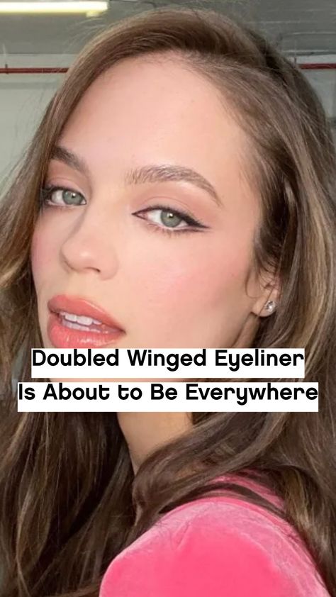 2 Line Eyeliner, Eyeliner Double Wing, Split Wing Eyeliner, Small Black Winged Eyeliner, Two Wing Eyeliner, Double Eyeliner Look, Double Winged Eyeliner Hooded Eyes, Make Up For Double Lid Eyes, Double Eyeliner Tutorial