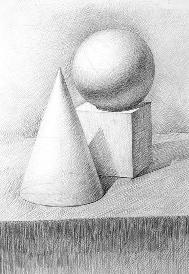 Drawing Shadows Objects, Pincel Drawing, Still Life Pencil Shading, Geometric Shapes Drawing, Shapes Drawing, Fruit Art Drawings, Basic Sketching, Shading Drawing, Watercolor House Painting