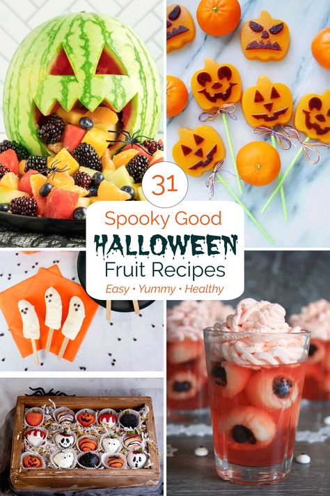 Halloween Treats Fruit, Fun Halloween Fruit Ideas, Halloween Fruit Appetizers, Halloween Food Fruit, Healthy Halloween Snacks For Adults, Halloween Food Ideas Fruit, Fruit For Halloween Party, Halloween Party Fruit Ideas, Healthy Halloween Snack Ideas