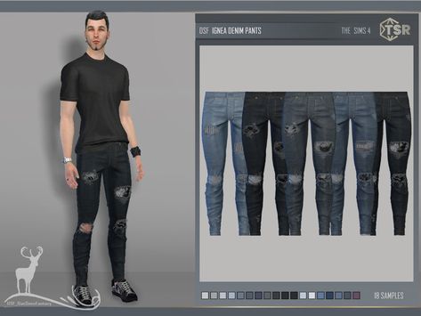 Sims 4 Male Ripped Jeans, Sims 4 Cc Clothes Male Urban Pants, The Sims 4 Jeans, Male Jumper, Sims 4 Male Clothes, Cc Mods, Tumblr Sims 4, Sims Ideas, Male Clothes