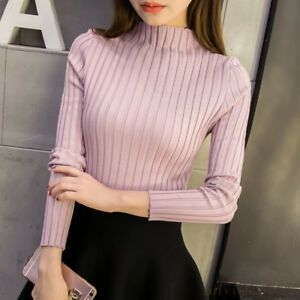 Pullover Mode, Elegant Sweater, Women Sweaters Winter, Basic Sweaters, Turtleneck Shirt, Fitted Turtleneck, Ladies Turtleneck Sweaters, Womens Turtleneck, Spring Women