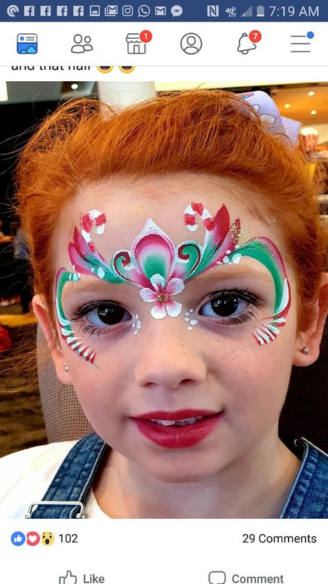 Candyland Face Paint, Christmas Facepainting Ideas, Xmas Face Paint, Xmas Face Painting Kids, Christmas Facepainting Kids Easy, Xmas Face Painting, Holiday Face Paint, Christmas Face Painting For Kids, Christmas Face Paint Ideas