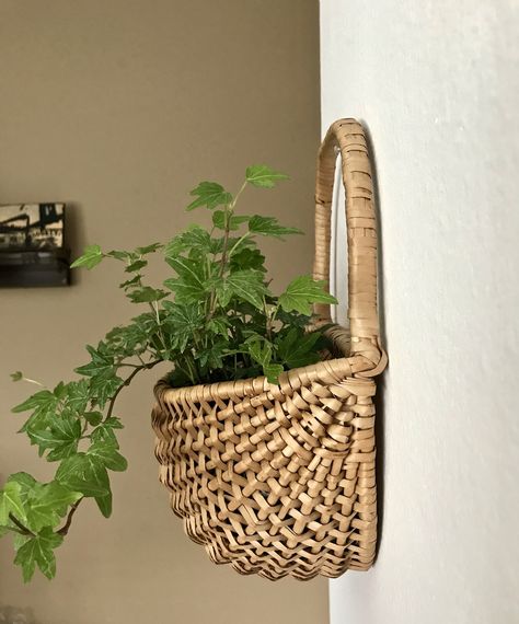 Nice Vintage Hanging Basket available in my Etsy shop.  #housewares #bowl #bohodecor #wallbasket #bohobasket #vintagewallpocket #vintagewallplanter #wickerwallpocket #hangingbasket Rustic Plant Stand, Diy Wall Planter, Boho Basket, Vertical Wall Planters, Bamboo Decor, Basket Hanging, Wicker Wall, Support Plante, Wood Plant Stand