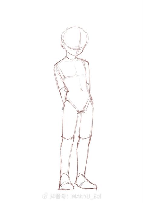 Drawing Poses Drawing, Tiny Person Drawing Reference, Guy Base Pose, Small Person Drawing Reference, Short Person Drawing Reference, Simple Full Body Poses Drawing Reference, How To Draw Little Kids, Pose Reference Ideas Drawing, Simple Drawing Bases