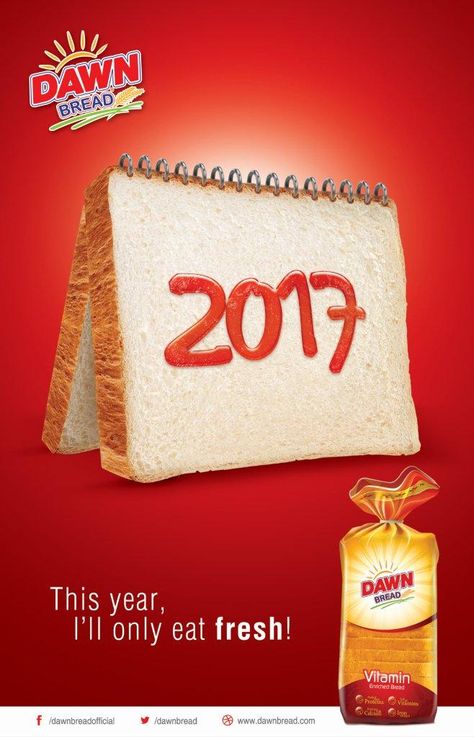 New Year Food Creative Ads, Bread Poster Design, New Year Creative Ads, Bakery Ads, National Cookie Day, New Year Post, Ads Creative Advertising Ideas, New Year's Food, Food Advertising