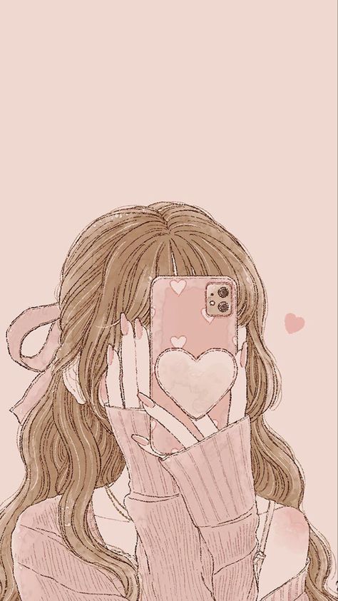 Wallpaper Girly Anime Hd, Cute Simple Wallpapers, Girly Art Illustrations, Cute Wallpaper For Phone, Anime Artwork Wallpaper, Dessin Adorable, Love You Mom, Simple Wallpapers, Kawaii Wallpaper