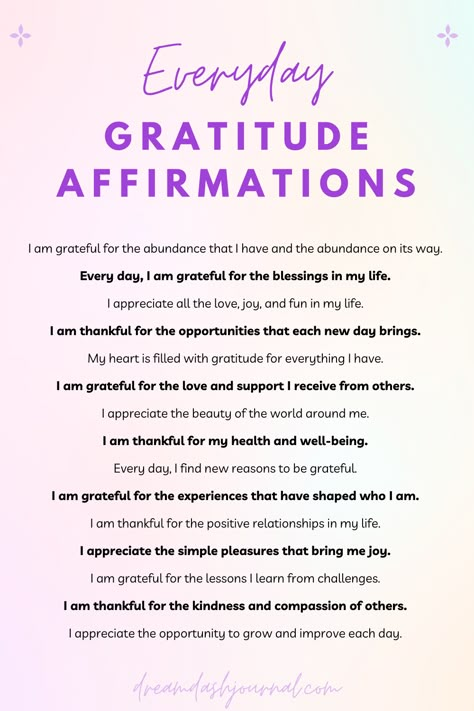 Daily gratitude affirmations Vision Board Gratitude, Morning Gratitude Prayers, Gratitude Affirmations For Health, Morning Affirmations Gratitude, How To Show Gratitude To The Universe, Night Affirmations Gratitude, Evening Gratitude Affirmations, Miracle Morning Affirmations, Magical Affirmations